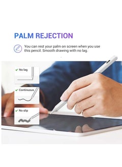 Generic Palm Rejection Stylus Pen with Tilt Sensitivity for Apple iPad 2018 and Later Generation 6 7 8 9 10 Pro 11 12.9 3 4 5 Air 4 5 Mini 6 Digital Pen for Precision Writing and Drawing, White  - Image 4