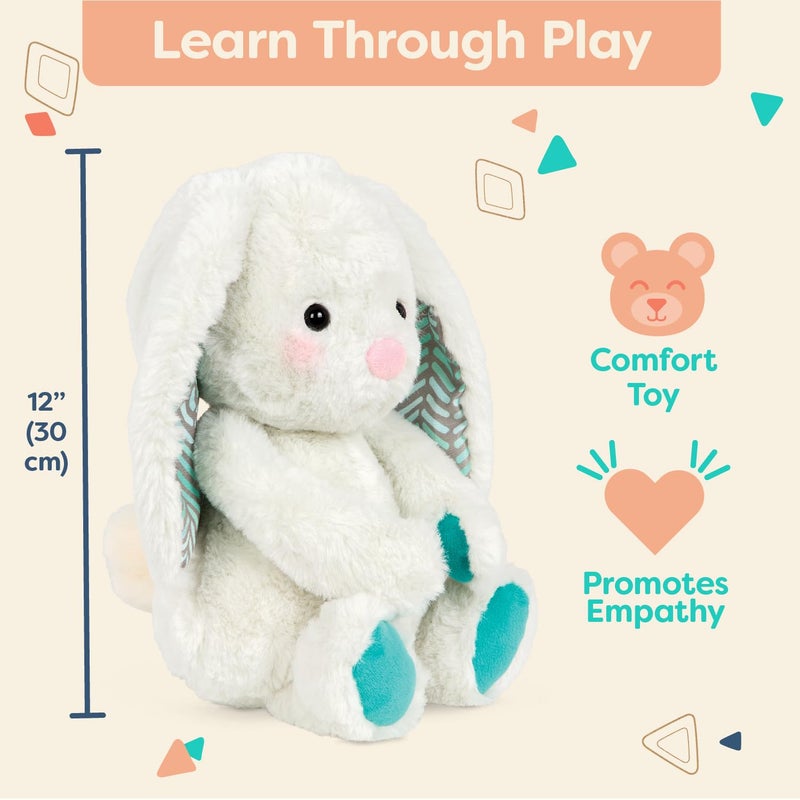 B. toys â€“ 12-Inch Plush Bunny Soft & Cuddly Plush Rabbit Toy Washable â€“ Happy Hues â€“ Peppy Mint Bunny â€“ 0 Months+ - Image 4