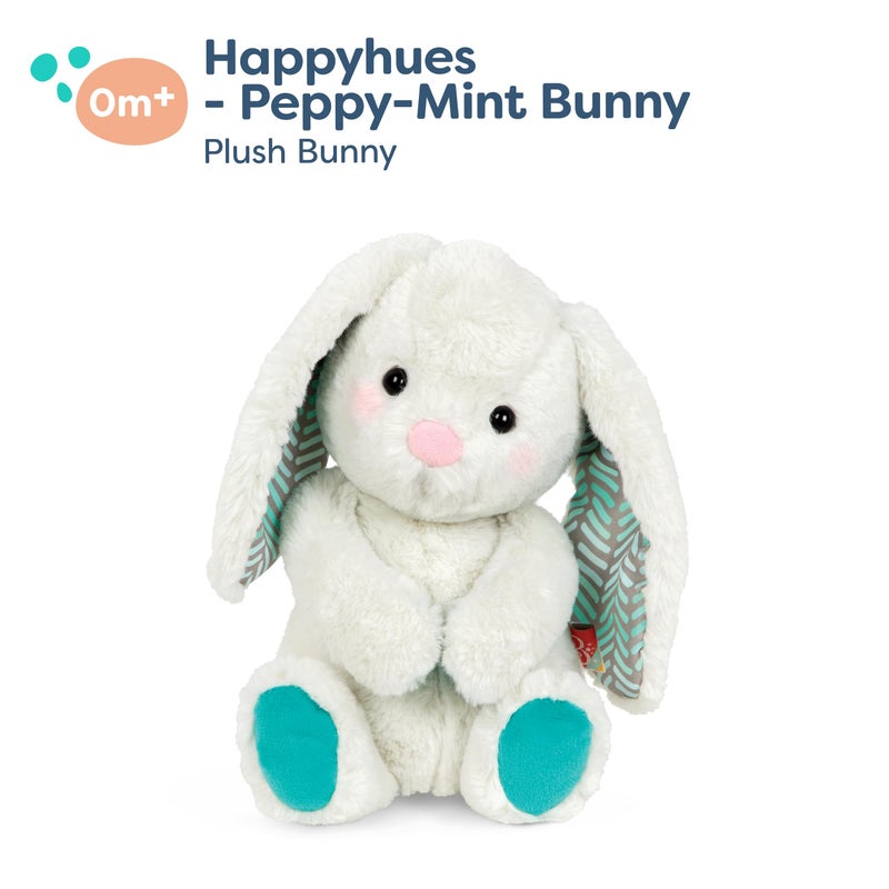 B. toys â€“ 12-Inch Plush Bunny Soft & Cuddly Plush Rabbit Toy Washable â€“ Happy Hues â€“ Peppy Mint Bunny â€“ 0 Months+ - Image 5