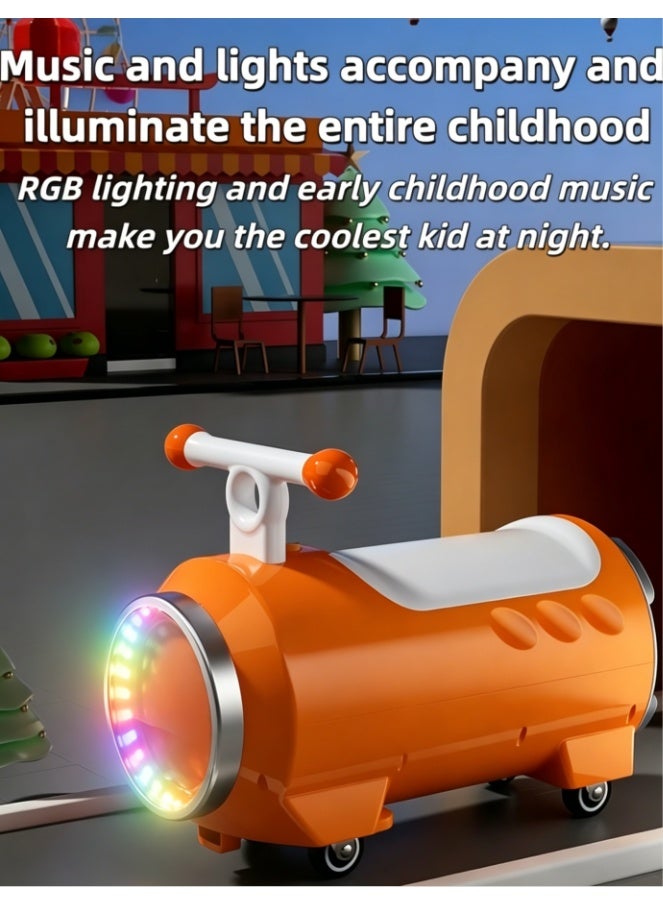 Colorful Kids Balance Bike, First Entry Model with Light Up Wheels & Baby Music, Storage Basket, Quiet Universal Wheels for Indoor & Outdoor Play (Orange) - Image 4