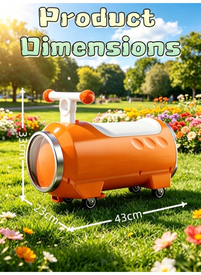 Colorful Kids Balance Bike, First Entry Model with Light Up Wheels & Baby Music, Storage Basket, Quiet Universal Wheels for Indoor & Outdoor Play (Orange) - Image 3