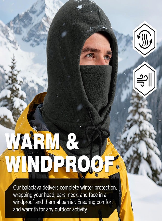 Bessteven Winter Balaclava Ski Face Mask: Men Women Warm Windproof Balaclava Face Cover Neck Warmer Hood Hat Scarf Cold Weather Skiing, Grey, One size - Image 3