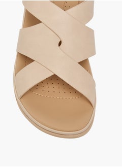 Le Confort Women's Solid Cross Strap Sandals with Buckle Closure  - Image 4