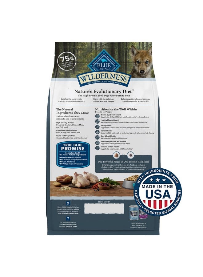 Blue Buffalo Wilderness High-Protein Natural Dry Food for Puppies, Chicken Recipe, 4.5-lb. Bag - Image 2