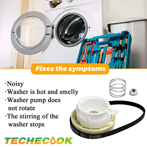Techecook W10721967 Washer Pulley Clutch Kit & W10006384 Drive Belt by Techecook - Compatible for Whirlpool Kenmore Maytag washing machine Replaces PS10057144 W10006354 W10006356 W10239973 WTW5000DW1 MVWX655DW1 - Image 4