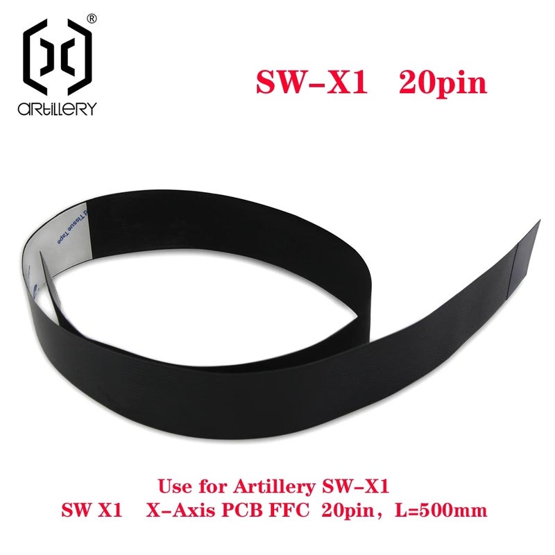 Artillery Flat Ribbon FFC Cable for Sidewinder X1 3D Printer X Axis Pcb, Flexible Replacement Wiring - Image 1