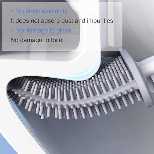 RECLUSE Recluse Toilet Brush with Holder, Wall-Mounted Silicone Toilet Brush Set, Non-Slip Handle, Deep Cleaning, Quick Drying, Corners and Small Spaces - Image 4