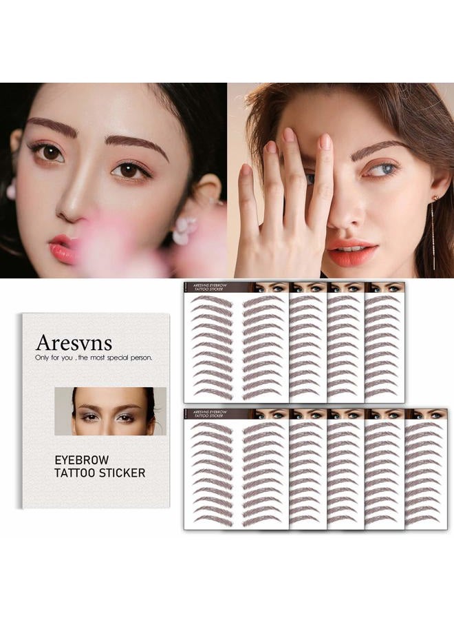 Aresvns Eyebrow Tattoo 99 Pairs! Realistic Fake Tattoo Eyebrows,Popular Reddish Brown(Chocolate Color),4D Imitation Eyebrows Transfer Stickers,Suitable Sizes (Dec.20.2020 ver.) Christmas Gift - Image 3
