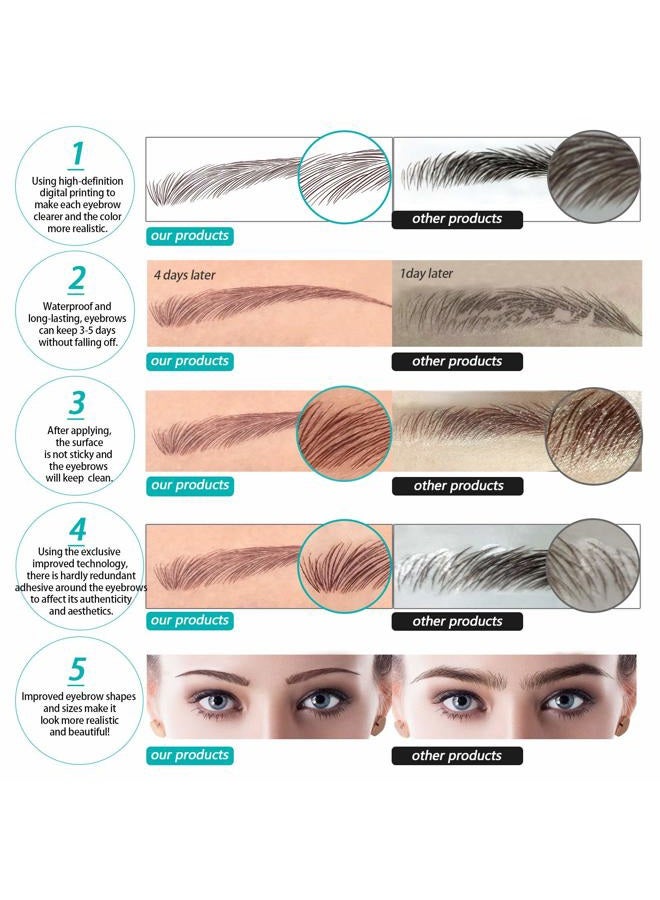 Aresvns Eyebrow Tattoo 99 Pairs! Realistic Fake Tattoo Eyebrows,Popular Reddish Brown(Chocolate Color),4D Imitation Eyebrows Transfer Stickers,Suitable Sizes (Dec.20.2020 ver.) Christmas Gift - Image 4