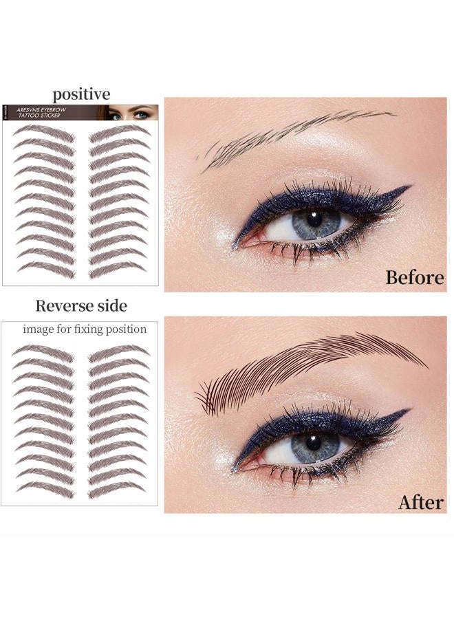 Aresvns Eyebrow Tattoo 99 Pairs! Realistic Fake Tattoo Eyebrows,Popular Reddish Brown(Chocolate Color),4D Imitation Eyebrows Transfer Stickers,Suitable Sizes (Dec.20.2020 ver.) Christmas Gift - Image 5