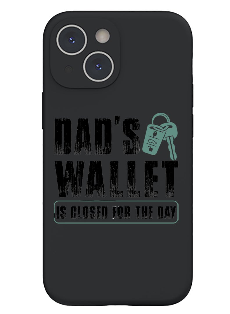 Theodor Protective Slim Fit Case Liquid Silicone Cover with Full Body Protection Anti-Scratch Shockproof Case For iPhone 15 Plus Black - Dads wallet Black  - Image 1