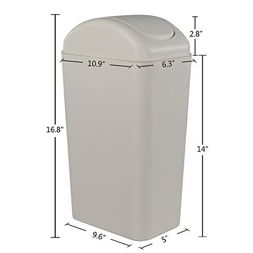 Obstnny Slim Plastic Trash Can for Narrow Spaces at Home or Office, 14L Capacity - Image 5