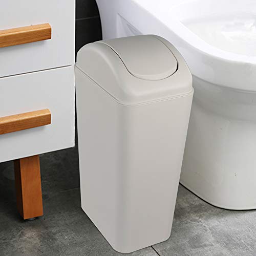 Obstnny Slim Plastic Trash Can for Narrow Spaces at Home or Office, 14L Capacity - Image 2