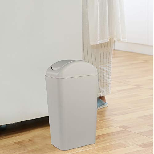Obstnny Slim Plastic Trash Can for Narrow Spaces at Home or Office, 14L Capacity - Image 4