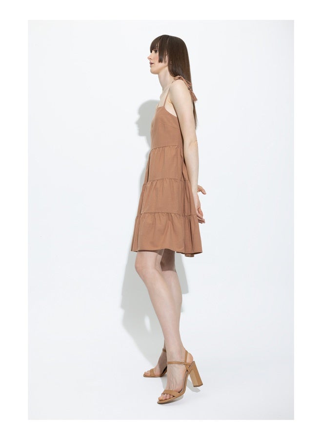 DeFacto Woman Tiered Square Neck Thin Strap Woven Dress - Image 2