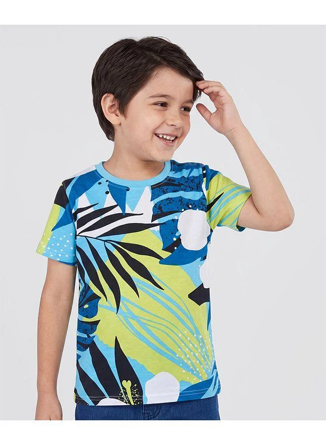Pine Kids Pine Kids 100% Cotton Knit Tropical Theme Printed T-Shirt - Multicolor