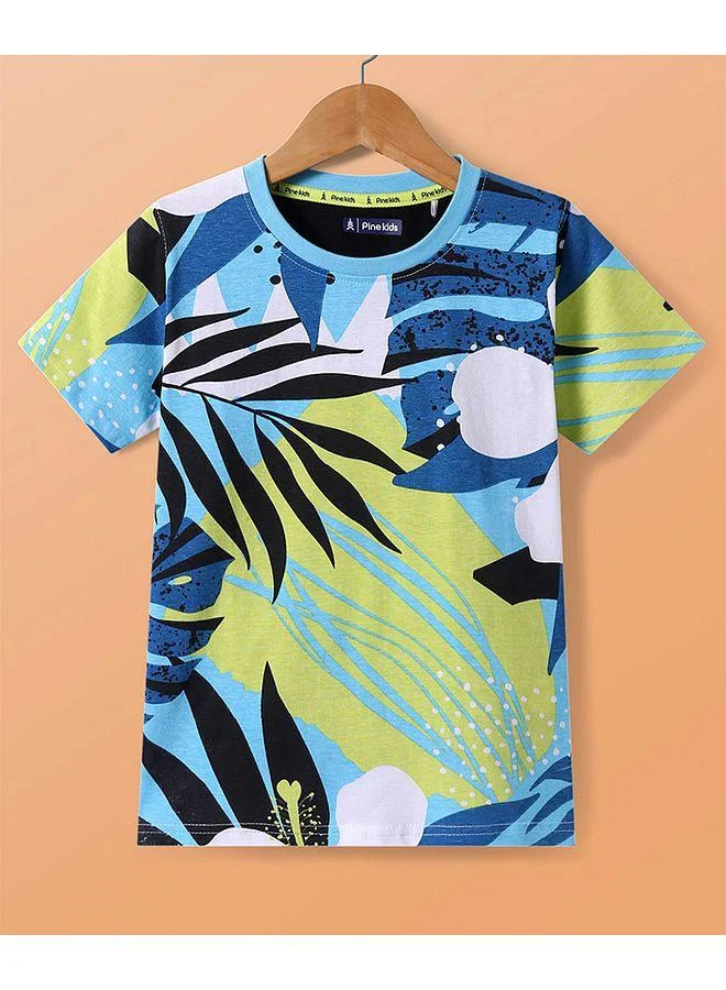 Pine Kids Pine Kids 100% Cotton Knit Tropical Theme Printed T-Shirt - Multicolor