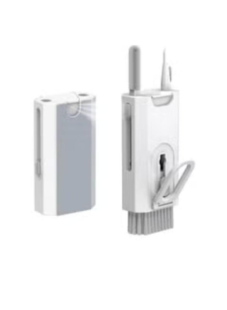 مجموعة تنظيف لوحة المفاتيح 8 في 1، منظف لأجهزة Airpods، وسماعات الأذن، وسماعات الرأس، ومنظف الكمبيوتر المحمول مع فرشاة أدوات تنظيف لوحة المفاتيح الإلكترونية المحمولة، ومجموعة أدوات سحب غطاء المفاتيح (أبيض) - Image 1