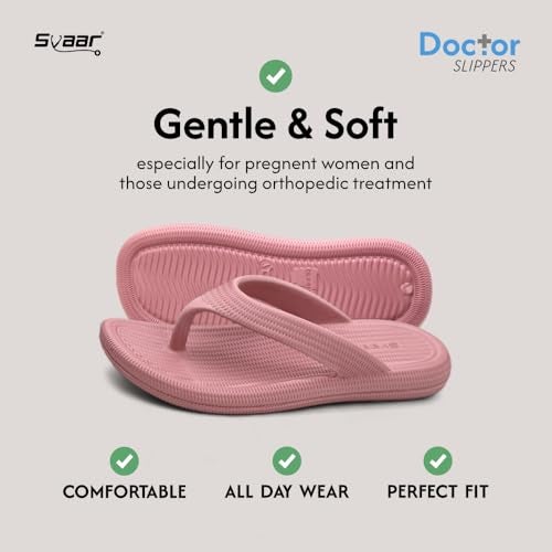SVAAR Women Flip-Flops Slippers | Orthopedic, Diabetic, Pregnancy | Soft Doctor Anti-Skid | Comfortable & Lightweight | All Day Wear, White, 7 UK - Image 4