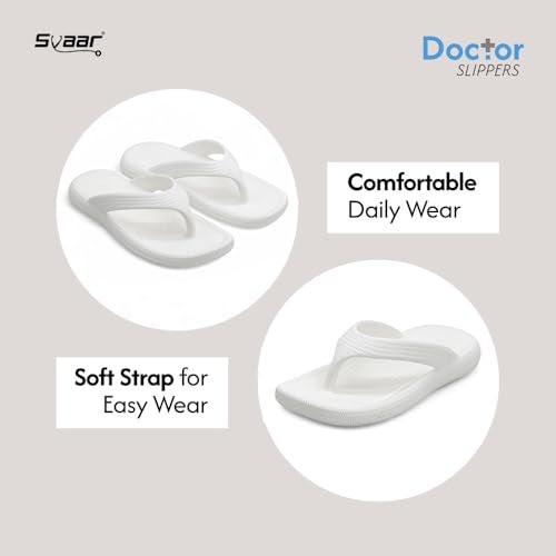 SVAAR Women Flip-Flops Slippers | Orthopedic, Diabetic, Pregnancy | Soft Doctor Anti-Skid | Comfortable & Lightweight | All Day Wear, White, 7 UK - Image 2