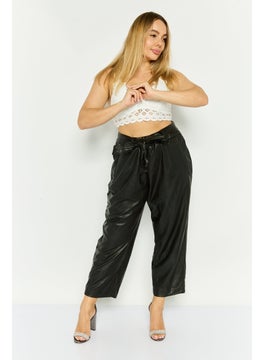 Bar III Women Plus Size Plain Wide Leg Pants, Black  - Image 2