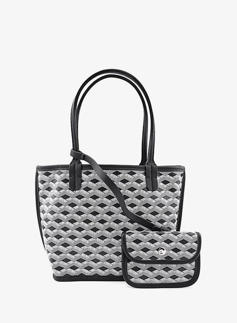 كابلي Women’s Patterned Shoulder Tote Bag with Mini Pouch