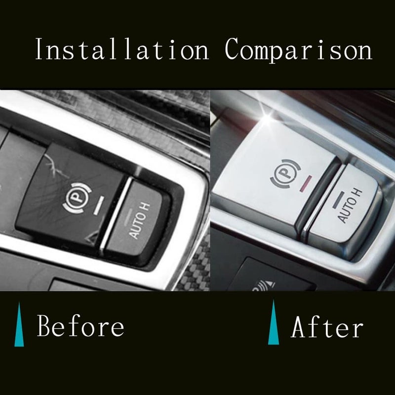 CYCDIY ABS Chromed Electronic Parking Brake Handbrake Switch Button Cover for BMW - Image 3