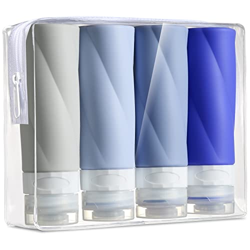 Gemice Travel Bottles for Toiletries, 3oz Tsa Approved Travel Size Containers BPA Free Leak Proof Travel Tubes Refillable Liquid Travel Accessories with Clear Toiletry Bag (4 Pack) - Image 1