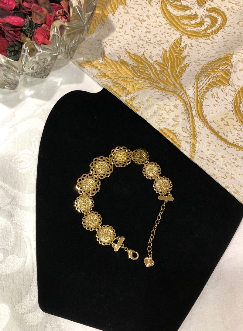 إيكوال اسوارة نسائية أنيقة شبيهة بالذهب مطلية عيار 18 - Image 3