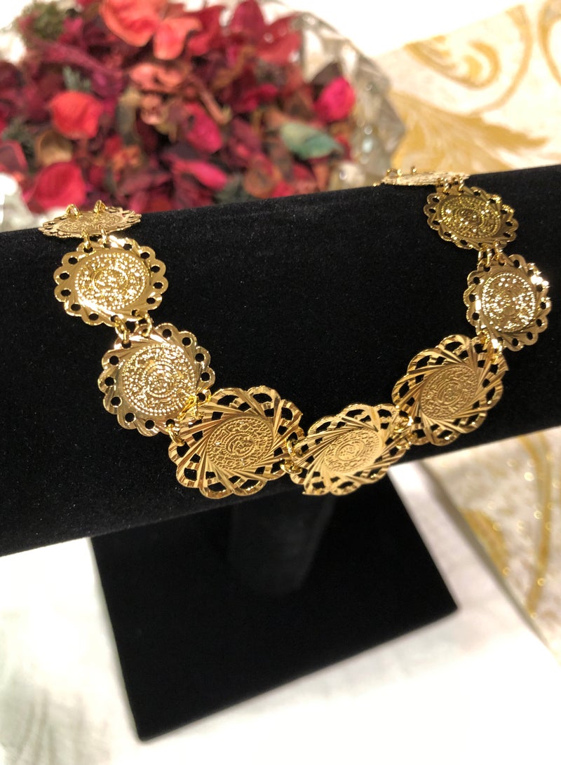 إيكوال اسوارة نسائية أنيقة شبيهة بالذهب مطلية عيار 18 - Image 4