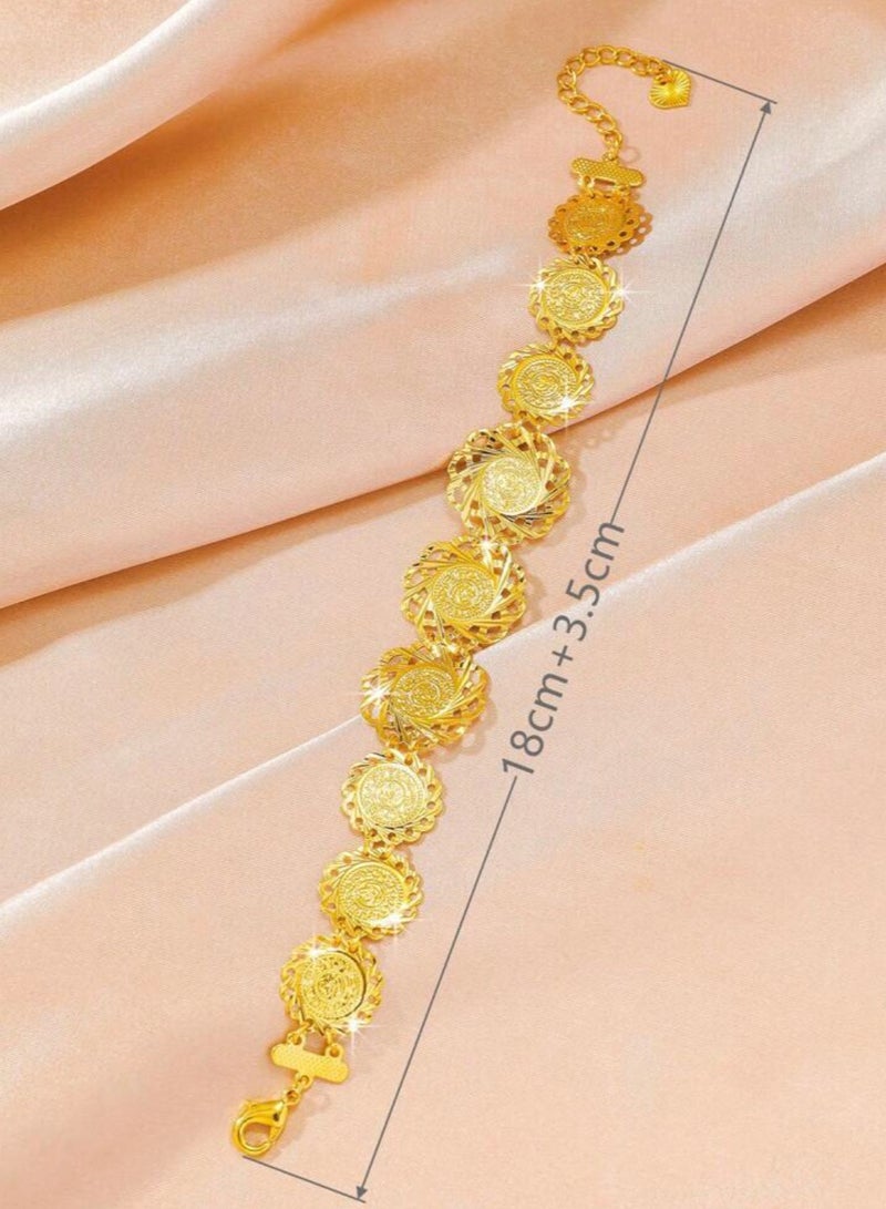 إيكوال اسوارة نسائية أنيقة شبيهة بالذهب مطلية عيار 18 - Image 5