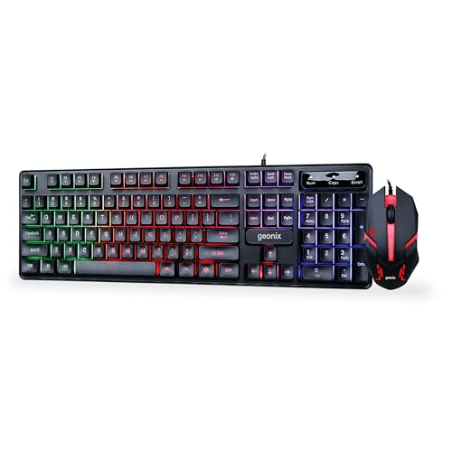 Geonix Cruiser CX2 Wired Keyboard and Mouse Gaming Combo with Stunning ARGB Lights, Superior Membrane, Upto 1200 DPI, PVC Cable, Advanced Sensor (Black) - Image 1