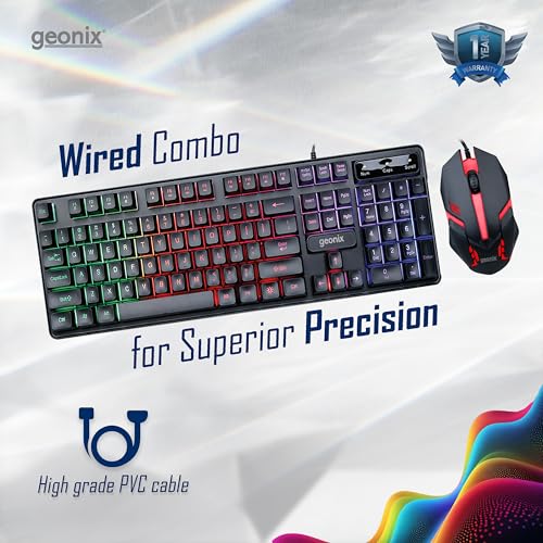 Geonix Cruiser CX2 Wired Keyboard and Mouse Gaming Combo with Stunning ARGB Lights, Superior Membrane, Upto 1200 DPI, PVC Cable, Advanced Sensor (Black) - Image 3