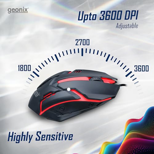 Geonix Cruiser CX2 Wired Keyboard and Mouse Gaming Combo with Stunning ARGB Lights, Superior Membrane, Upto 1200 DPI, PVC Cable, Advanced Sensor (Black) - Image 4