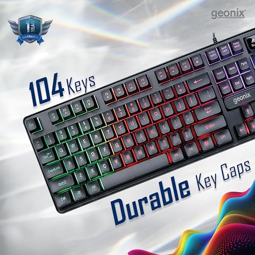 Geonix Cruiser CX2 Wired Keyboard and Mouse Gaming Combo with Stunning ARGB Lights, Superior Membrane, Upto 1200 DPI, PVC Cable, Advanced Sensor (Black) - Image 2