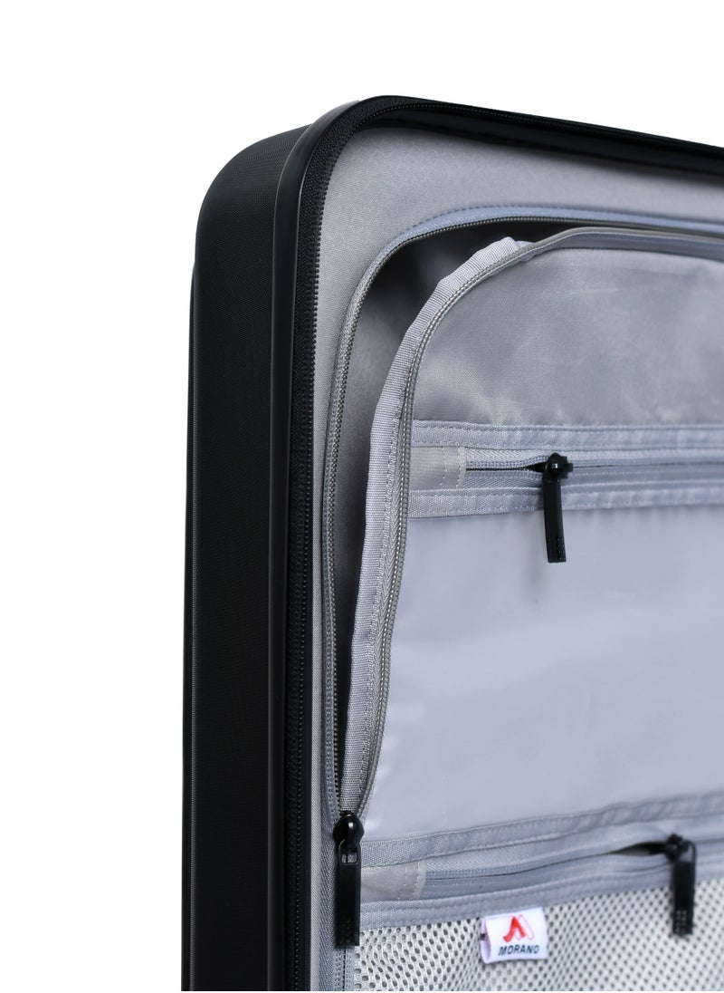 MORANO - Morano Luggage Lightweight  Hard-side Carry-On Trolley Bag  With 4 Spinner Wheels TSA Lock, 20 inch (Black) - Image 1