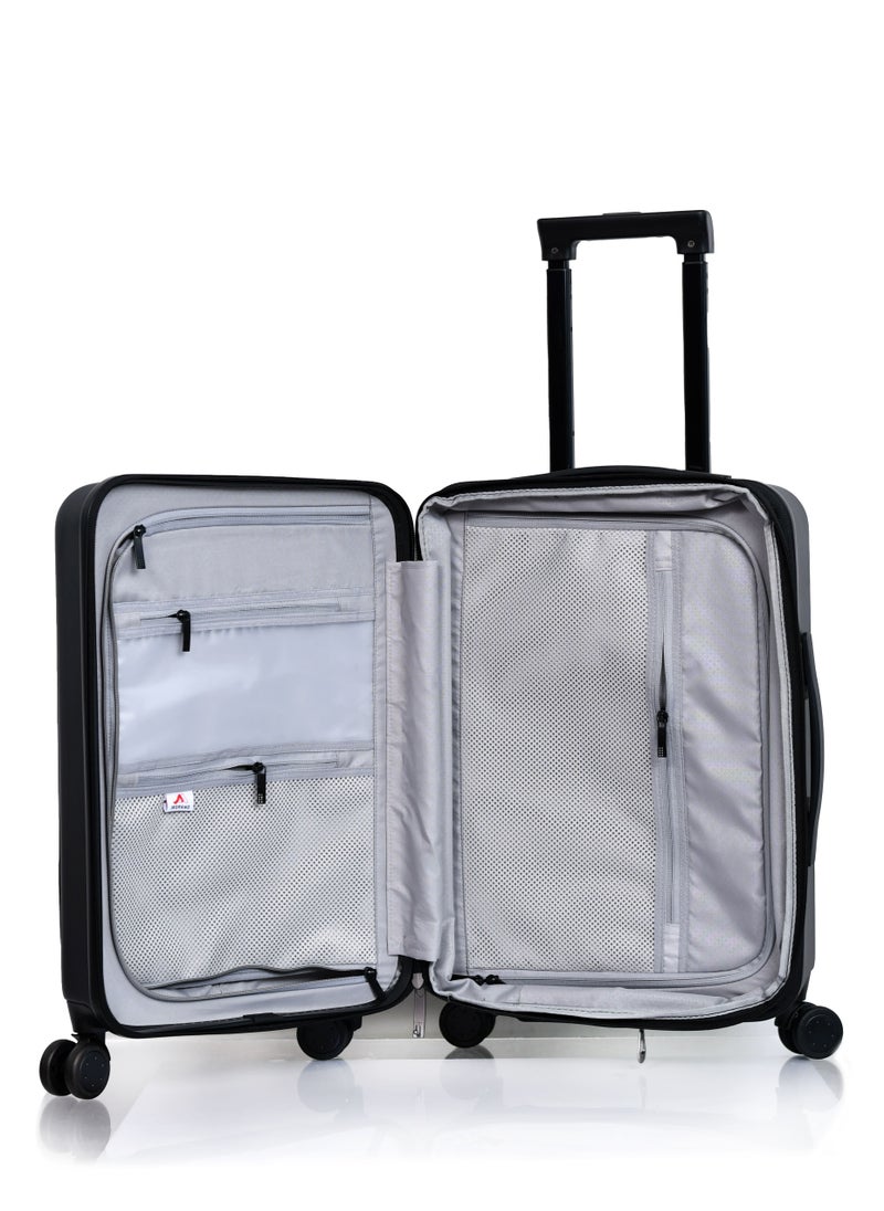 MORANO - Morano Luggage Lightweight  Hard-side Carry-On Trolley Bag  With 4 Spinner Wheels TSA Lock, 20 inch (Black) - Image 1