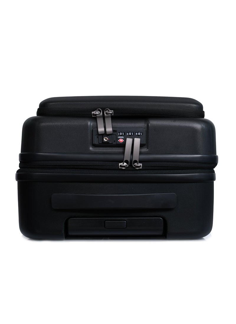 MORANO - Morano Luggage Lightweight  Hard-side Carry-On Trolley Bag  With 4 Spinner Wheels TSA Lock, 20 inch (Black) - Image 1