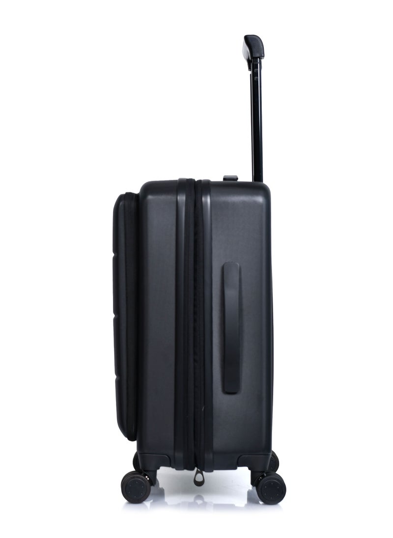 MORANO - Morano Luggage Lightweight  Hard-side Carry-On Trolley Bag  With 4 Spinner Wheels TSA Lock, 20 inch (Black) - Image 1