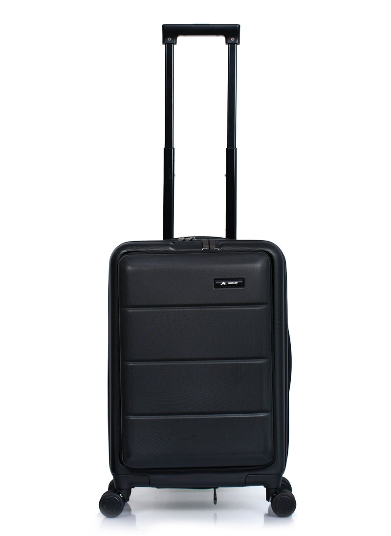 MORANO - Morano Luggage Lightweight  Hard-side Carry-On Trolley Bag  With 4 Spinner Wheels TSA Lock, 20 inch (Black) - Image 1