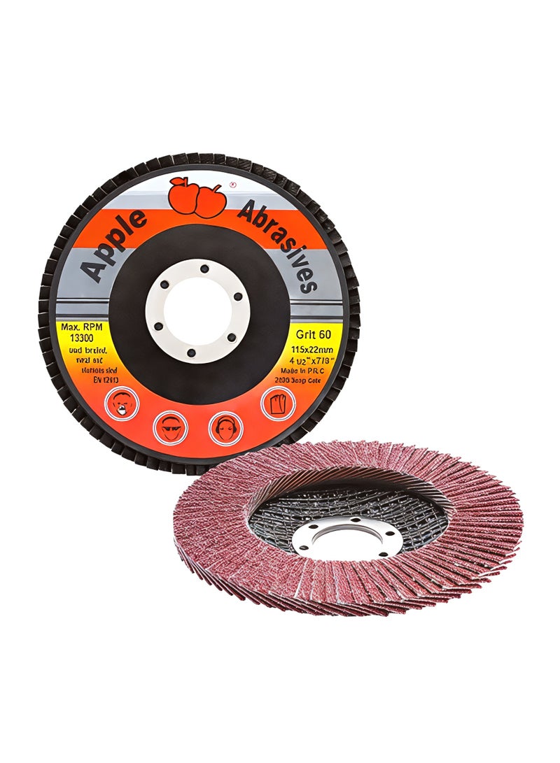 Apple 5PC Abrasive Flap Disc 4.5 Inch – Grinding & Finishing Wheel for Metal, Steel, Stainless Steel