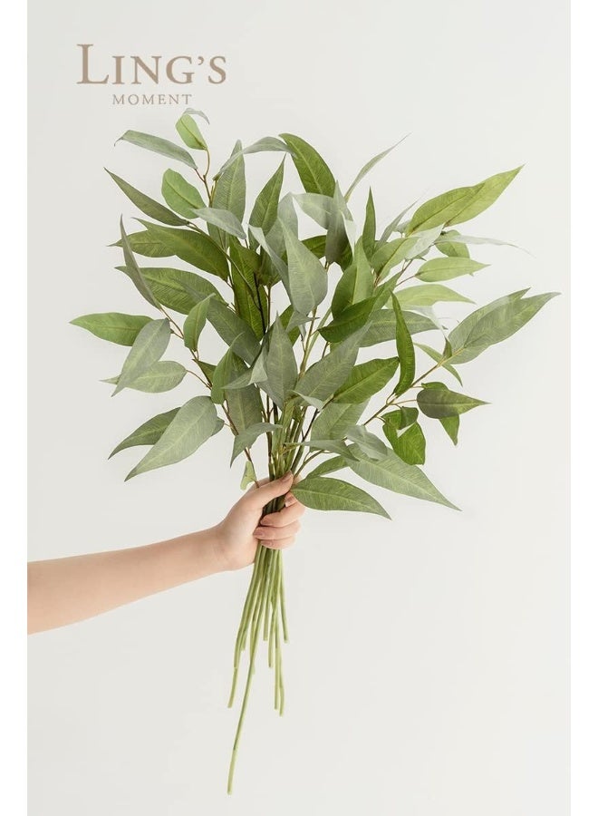 Ling's Moment Artificial Plants Eucalyptus Leaves Branches,10Pcs 17.7"Tall Fake Greenery Filler w/Stems, Lifelike Texture Plant Decor for Wedding Bouquets/Table Centerpieces, Outdoor/Party/Room/Office - Image 2