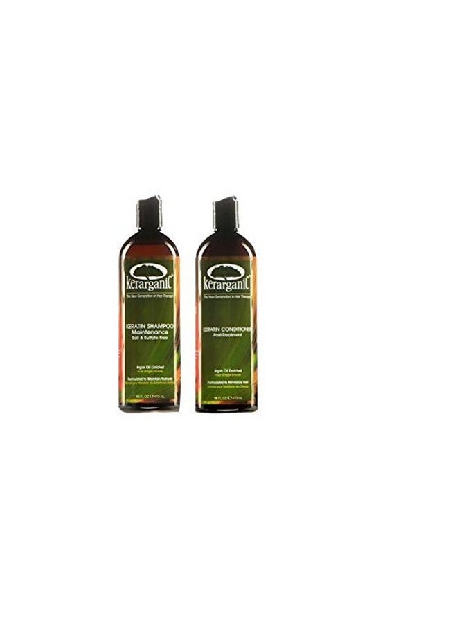 kerarganic ORGANIC KERATIN POST-TREATMENT SET - SALT & SULFATE FREE SHAMPOO 16oz + CONDITIONER 16oz - Image 1