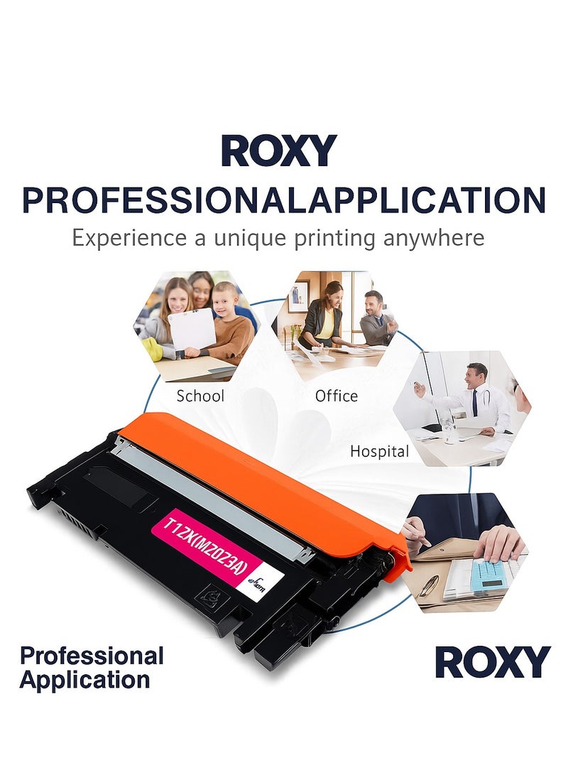 روكسي مجموعة خراطيش حبر عالية الإنتاجية 117X مع شريحة من ROXY - بديل متوافق لطابعات HP W2070X وW2071X وW2072X وW2073X - لطابعات HP Laser 117a و150a/nw و178nw/g و179fnw - BCMY - Image 4