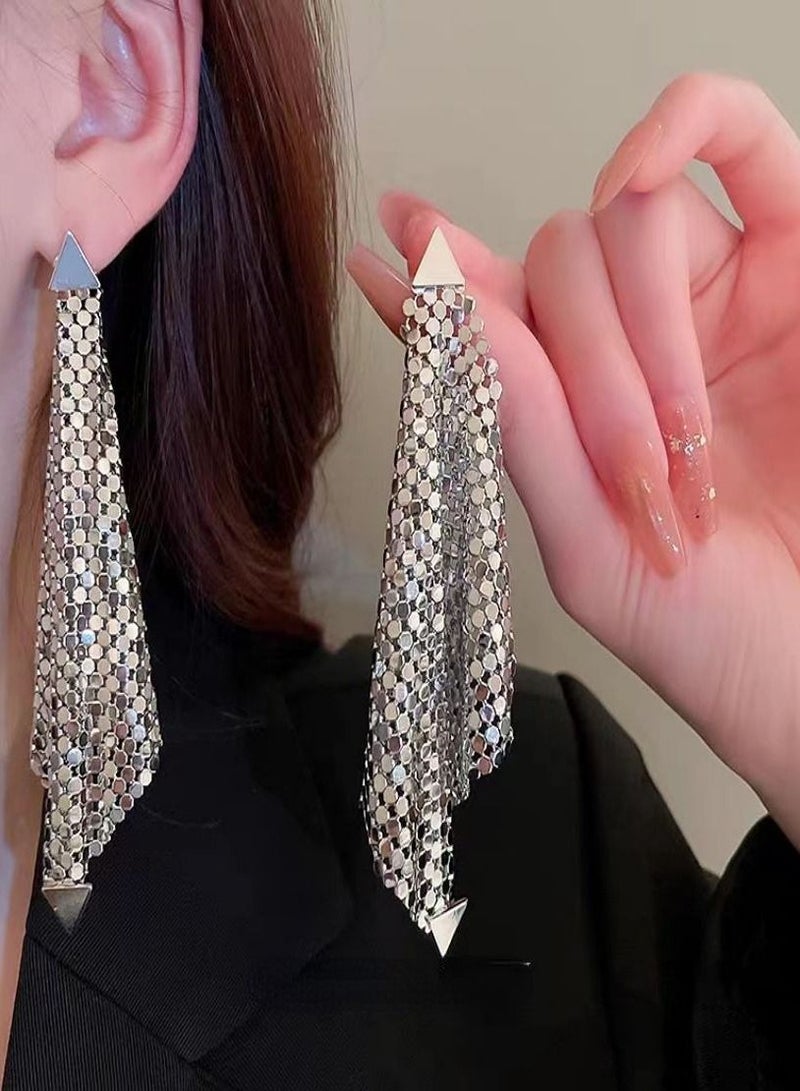 عام 925 الفضة بوست هيبوالرجينيك / 14K سبيكة أقراط قلادة مثلث الترتر - Image 1