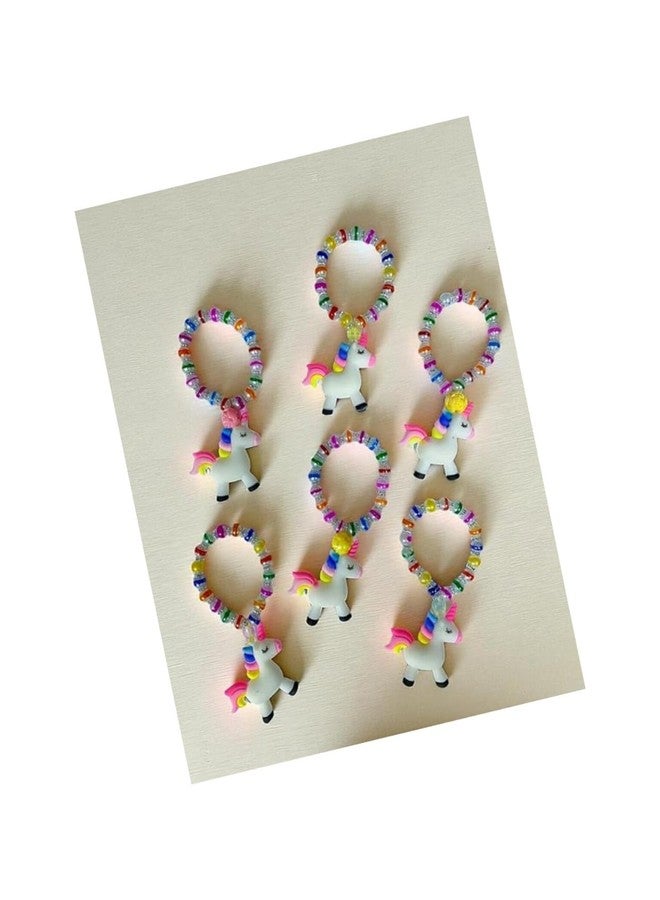 Sesonby Unicorn Rakhi Bracelate Wrist Band For Rakhi Diwali New Year Christmas Birthday Return Gift Festival Events Gifts For Kids Girls (Set Of 6) - Image 1