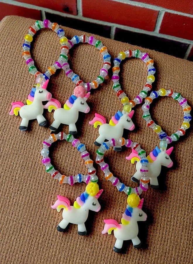 Sesonby Unicorn Rakhi Bracelate Wrist Band For Rakhi Diwali New Year Christmas Birthday Return Gift Festival Events Gifts For Kids Girls (Set Of 6) - Image 3