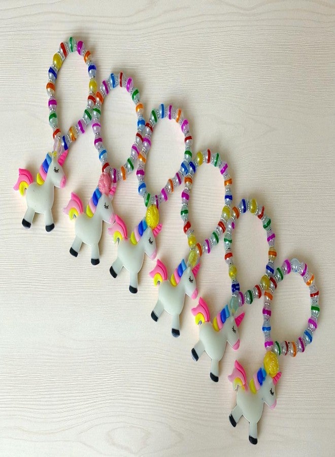Sesonby Unicorn Rakhi Bracelate Wrist Band For Rakhi Diwali New Year Christmas Birthday Return Gift Festival Events Gifts For Kids Girls (Set Of 6) - Image 5