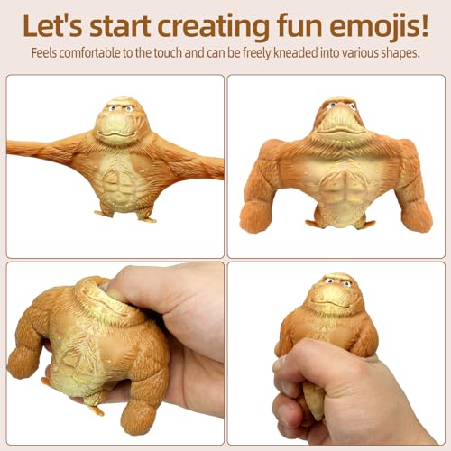 AiSiXin Squishy Monkey Stretchy Sand Filled Gorilla Toy Animal Squeeze Toys for Anti-Anxiety and Stress Relief, Squishy Toys for Adults and Kids, Ideal Gift for Easter, Birthday - Image 4