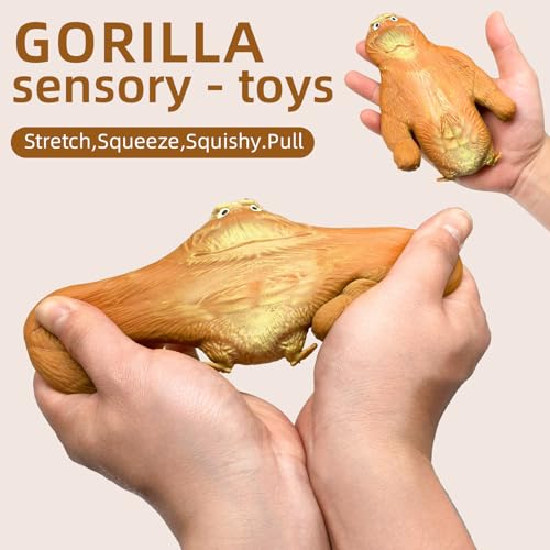 AiSiXin Squishy Monkey Stretchy Sand Filled Gorilla Toy Animal Squeeze Toys for Anti-Anxiety and Stress Relief, Squishy Toys for Adults and Kids, Ideal Gift for Easter, Birthday - Image 2